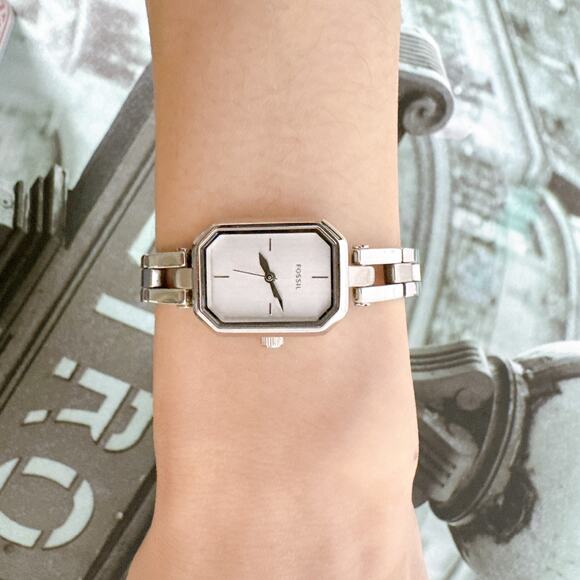 Fossil BQ3578 Audelia Ladies Rectangular Silver Stainless Steel Quartz Watch main image 6